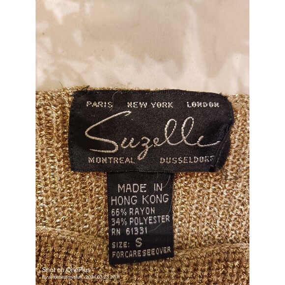 Suzelle Gold Mesh Tank Top  Small - Picture 5 of 16